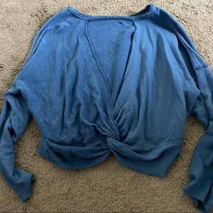 Blue Aerie open back sweatshirt. Size small NWOT